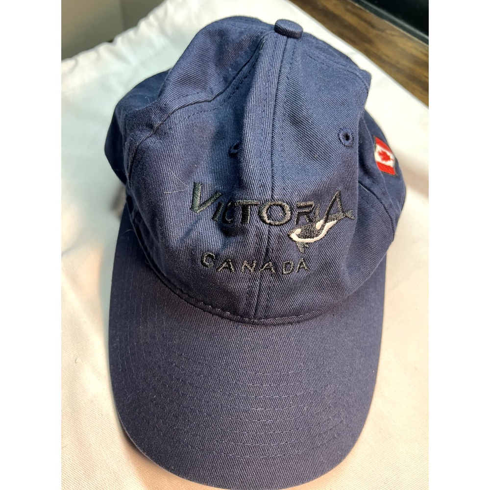 Victoria Canada Flag Baseball Hat Cap‎ City Scape Adjustable Navy